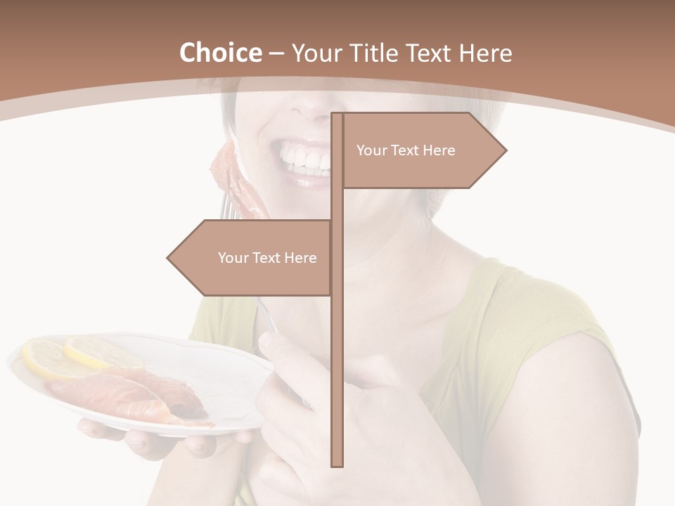 A Woman Is Holding A Plate Of Food PowerPoint Template