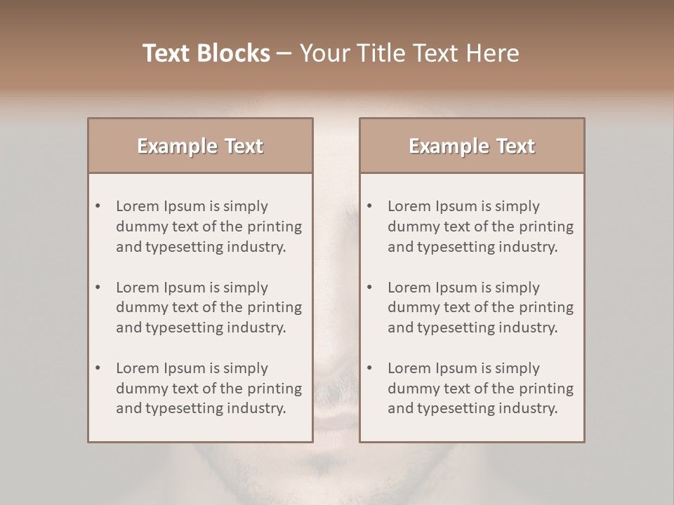 A Man With A Beard Is Looking At The Camera PowerPoint Template