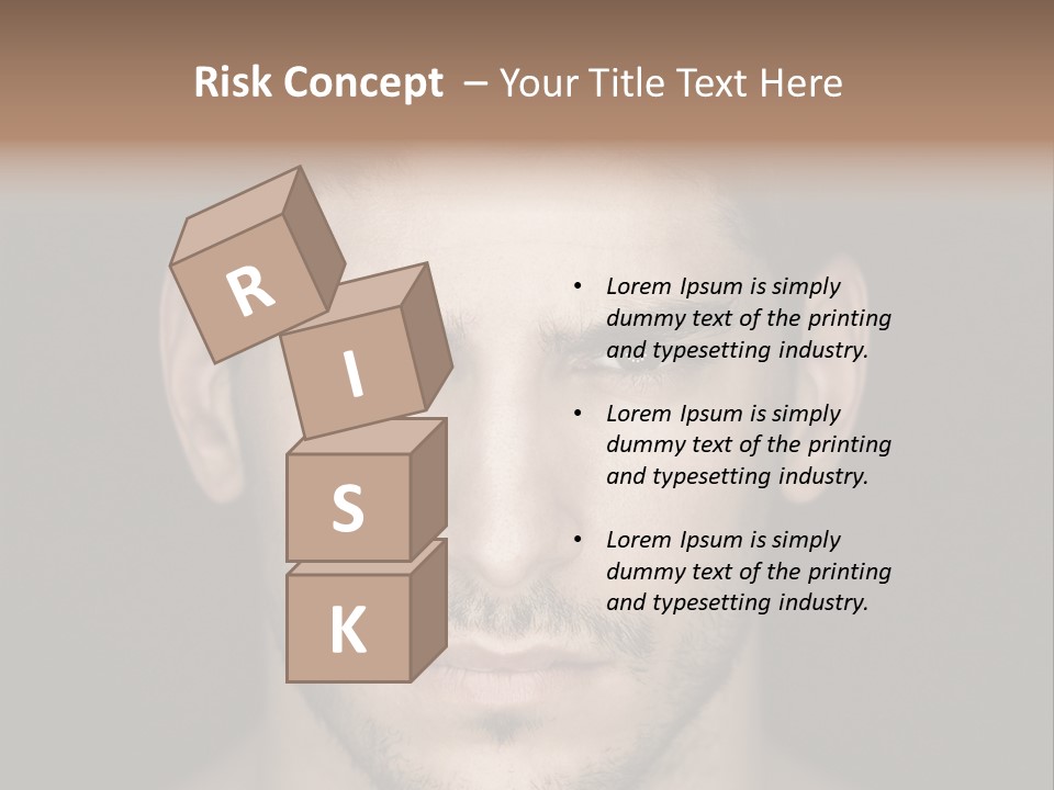 A Man With A Beard Is Looking At The Camera PowerPoint Template