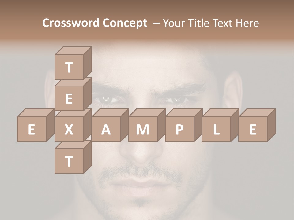 A Man With A Beard Is Looking At The Camera PowerPoint Template