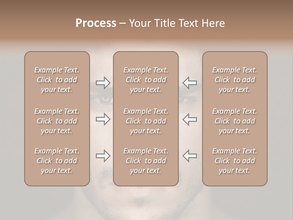 A Man With A Beard Is Looking At The Camera PowerPoint Template