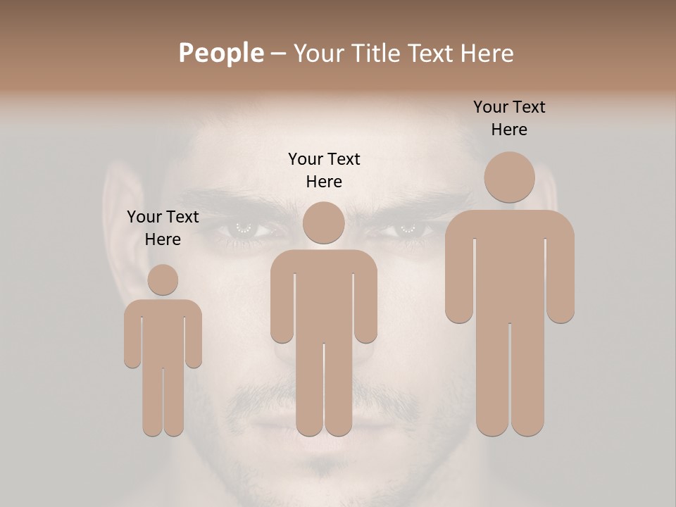 A Man With A Beard Is Looking At The Camera PowerPoint Template