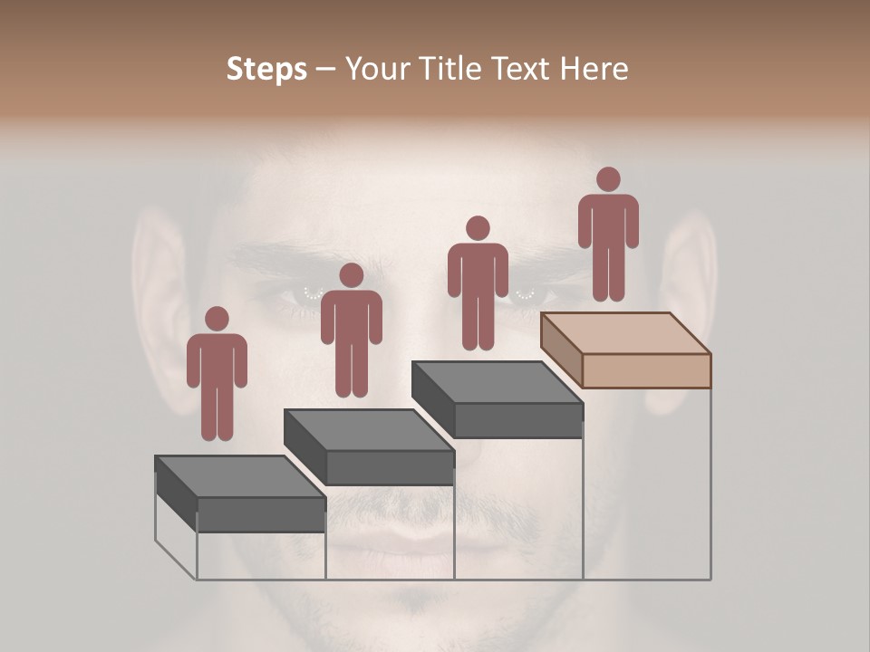 A Man With A Beard Is Looking At The Camera PowerPoint Template