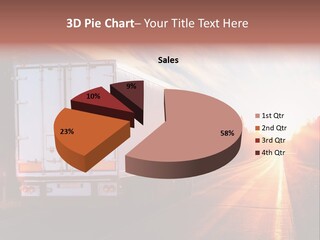 A Semi Truck Driving Down A Rural Road At Sunset PowerPoint Template
