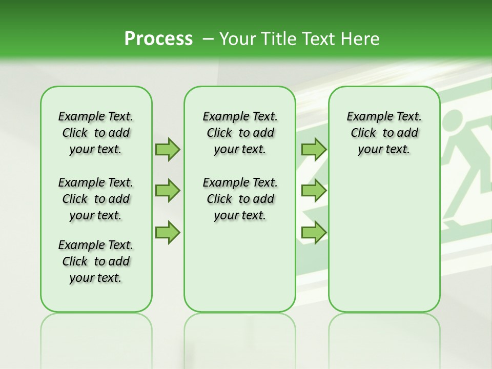 A Green And White Sign Hanging From A Ceiling PowerPoint Template