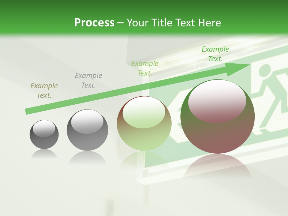 A Green And White Sign Hanging From A Ceiling PowerPoint Template