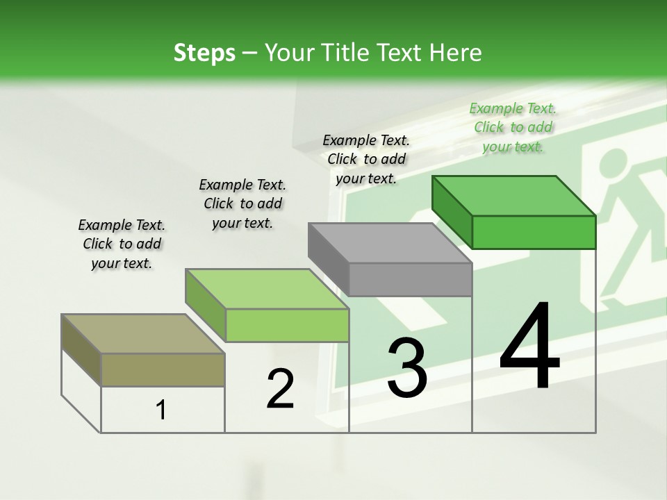 A Green And White Sign Hanging From A Ceiling PowerPoint Template