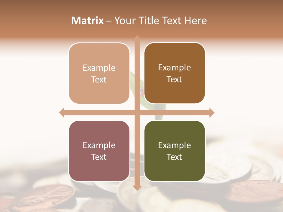 A Plant Sprouting Out Of A Pile Of Coins PowerPoint Template