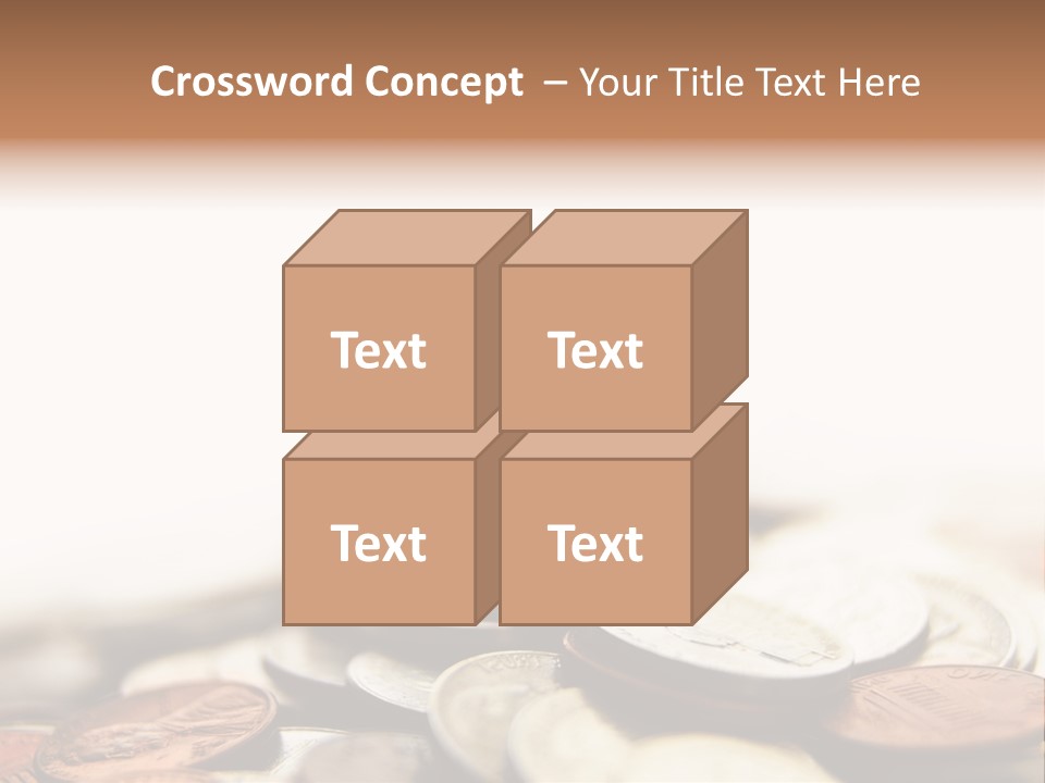 A Plant Sprouting Out Of A Pile Of Coins PowerPoint Template