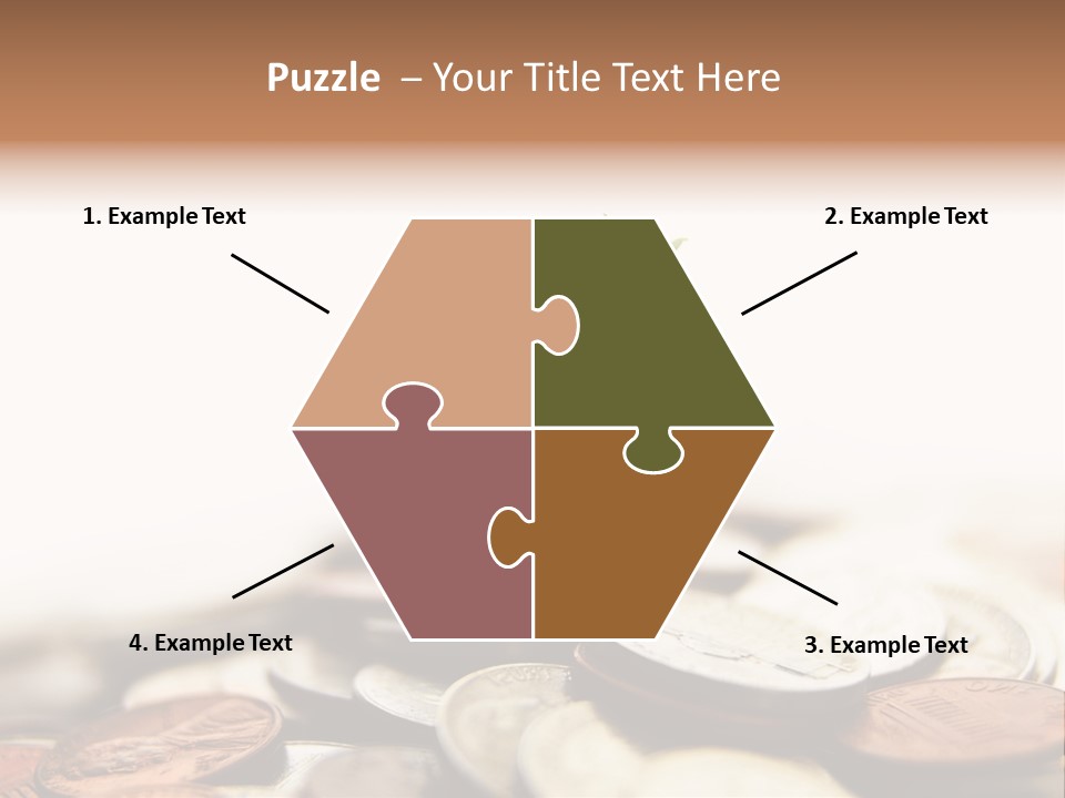 A Plant Sprouting Out Of A Pile Of Coins PowerPoint Template