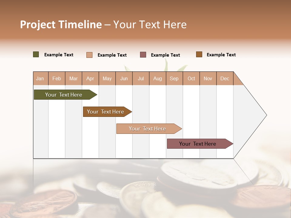 A Plant Sprouting Out Of A Pile Of Coins PowerPoint Template