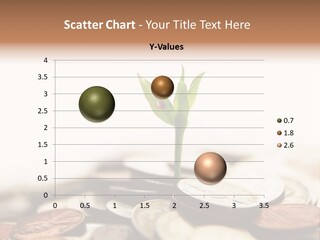 A Plant Sprouting Out Of A Pile Of Coins PowerPoint Template