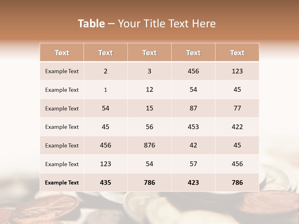 A Plant Sprouting Out Of A Pile Of Coins PowerPoint Template