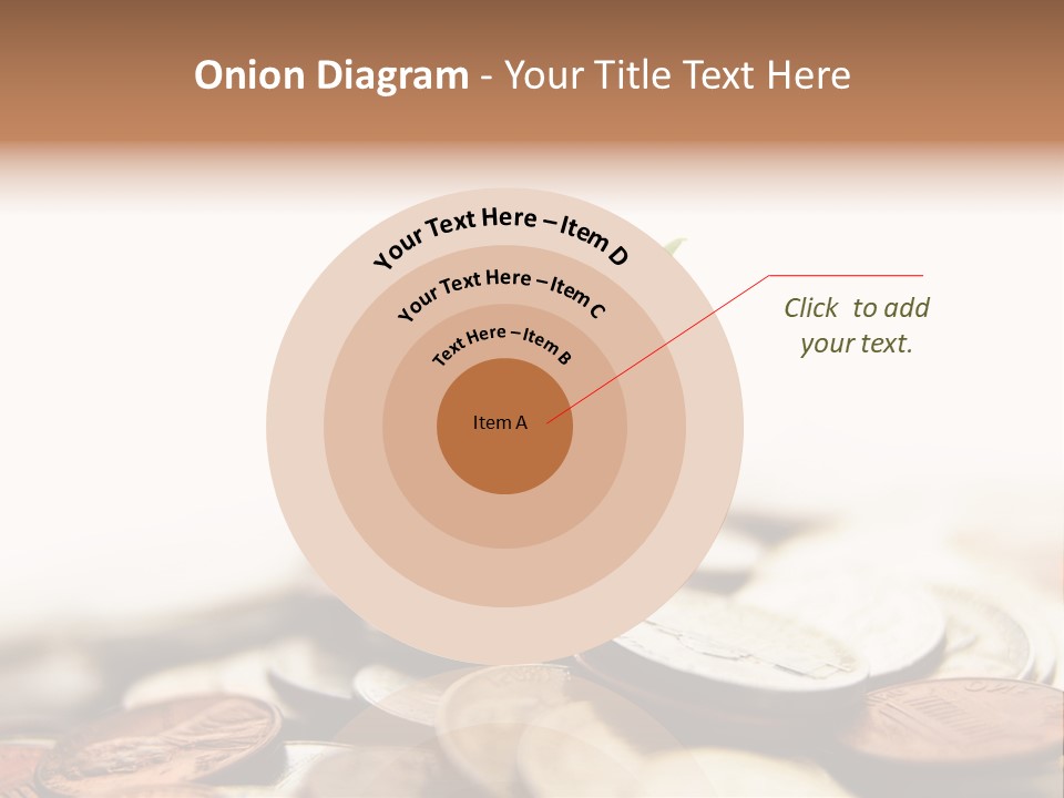 A Plant Sprouting Out Of A Pile Of Coins PowerPoint Template
