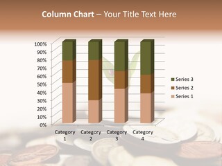 A Plant Sprouting Out Of A Pile Of Coins PowerPoint Template