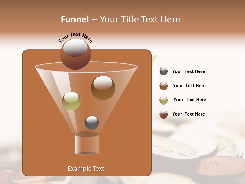 A Plant Sprouting Out Of A Pile Of Coins PowerPoint Template