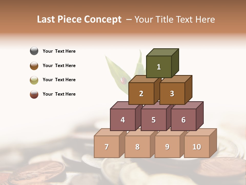 A Plant Sprouting Out Of A Pile Of Coins PowerPoint Template