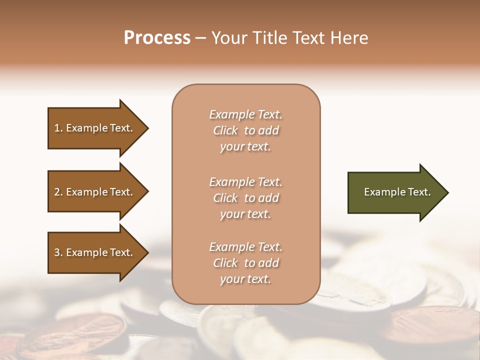 A Plant Sprouting Out Of A Pile Of Coins PowerPoint Template