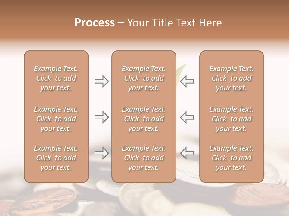 A Plant Sprouting Out Of A Pile Of Coins PowerPoint Template