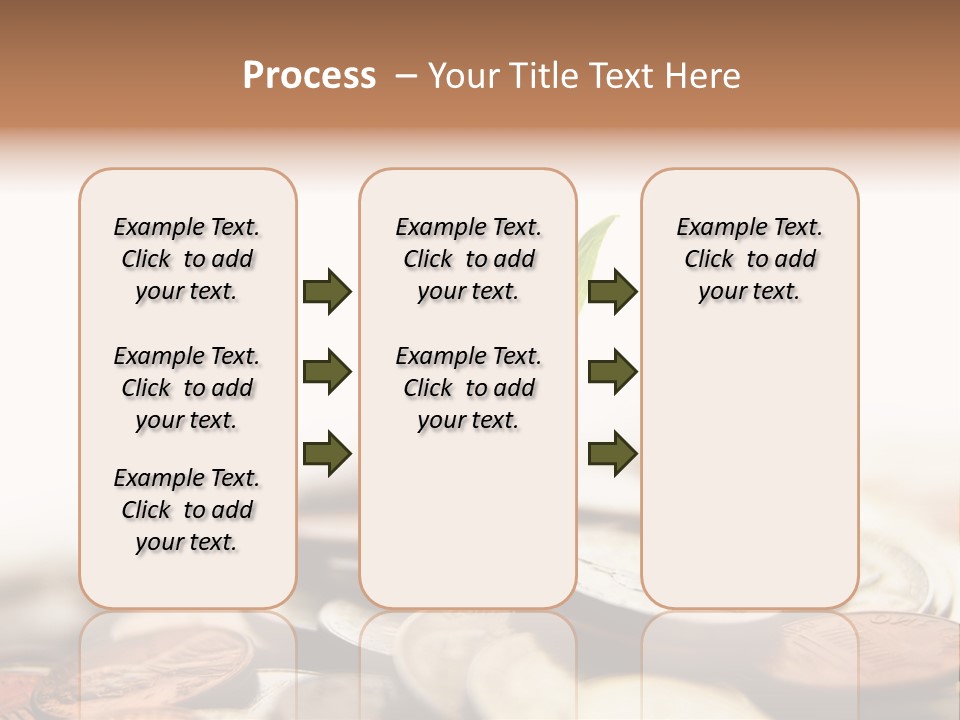 A Plant Sprouting Out Of A Pile Of Coins PowerPoint Template