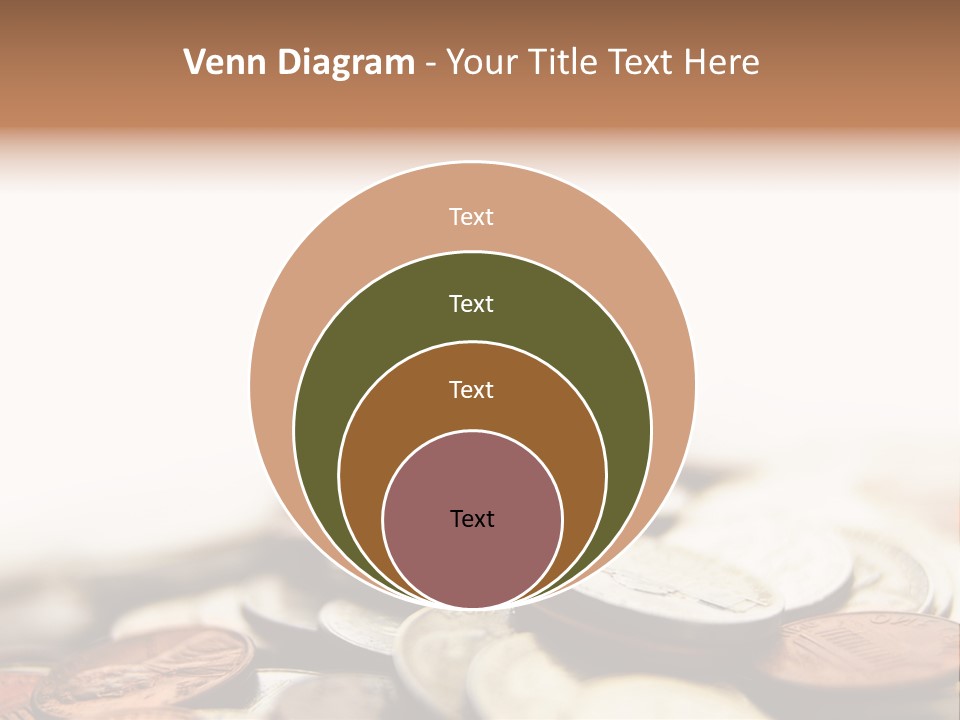 A Plant Sprouting Out Of A Pile Of Coins PowerPoint Template