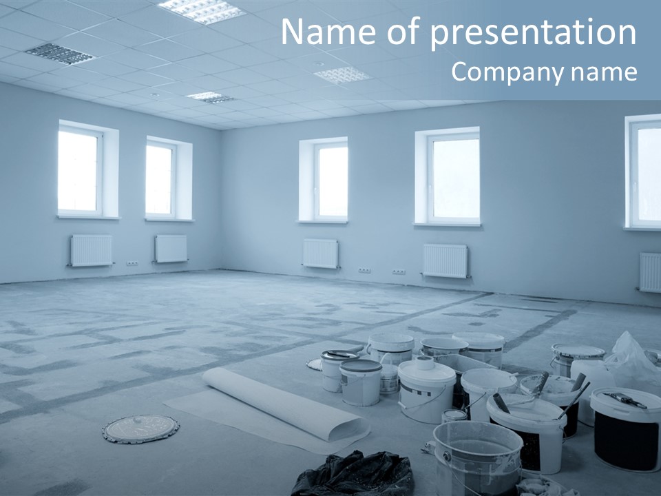 A Room With A Lot Of Paint On The Floor PowerPoint Template