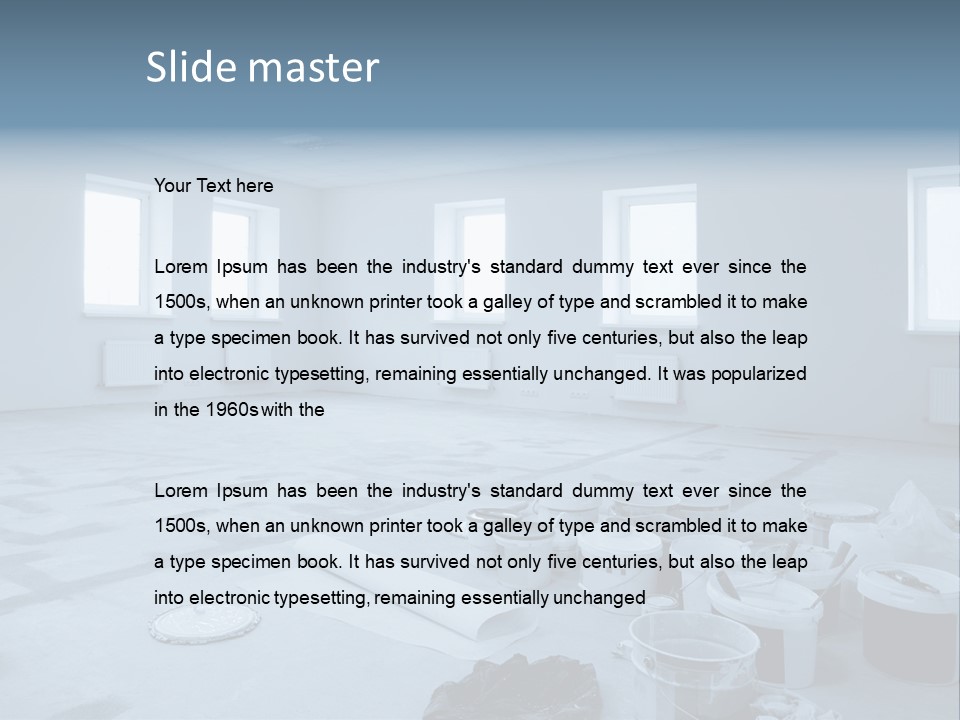 A Room With A Lot Of Paint On The Floor PowerPoint Template