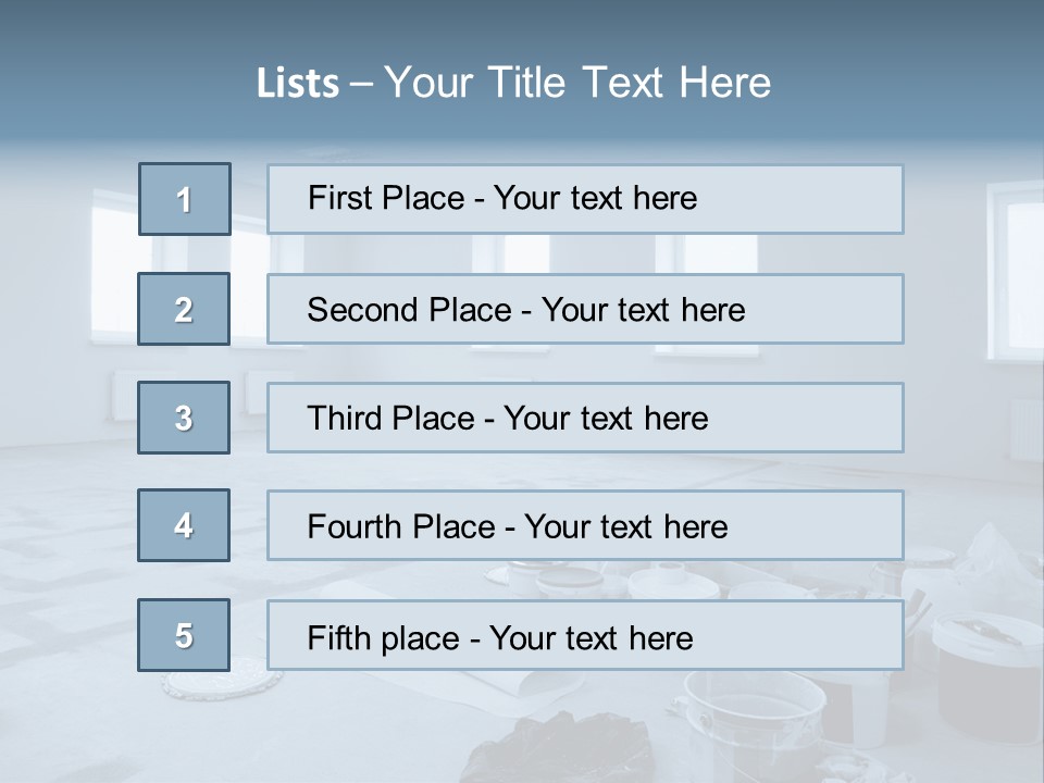 A Room With A Lot Of Paint On The Floor PowerPoint Template