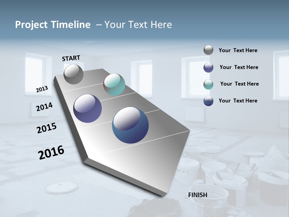 A Room With A Lot Of Paint On The Floor PowerPoint Template