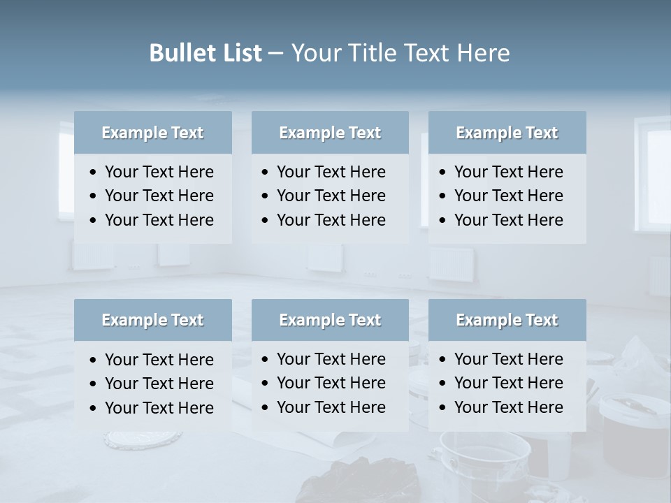 A Room With A Lot Of Paint On The Floor PowerPoint Template