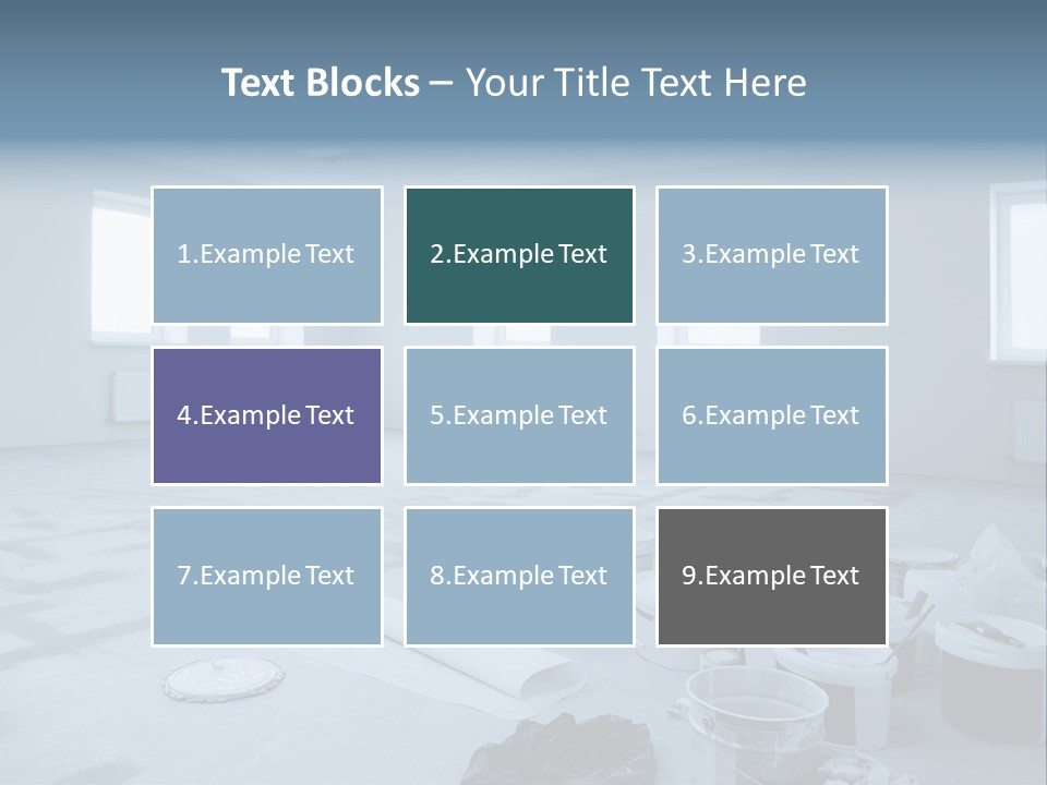 A Room With A Lot Of Paint On The Floor PowerPoint Template