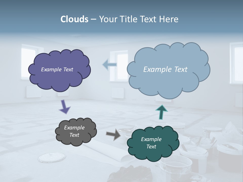 A Room With A Lot Of Paint On The Floor PowerPoint Template