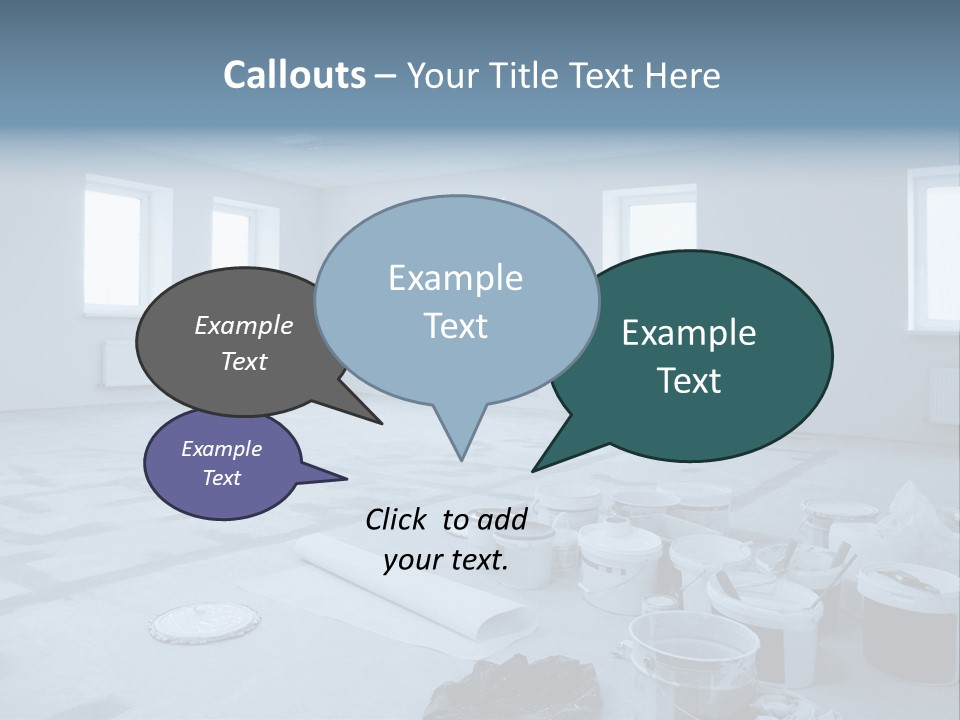 A Room With A Lot Of Paint On The Floor PowerPoint Template