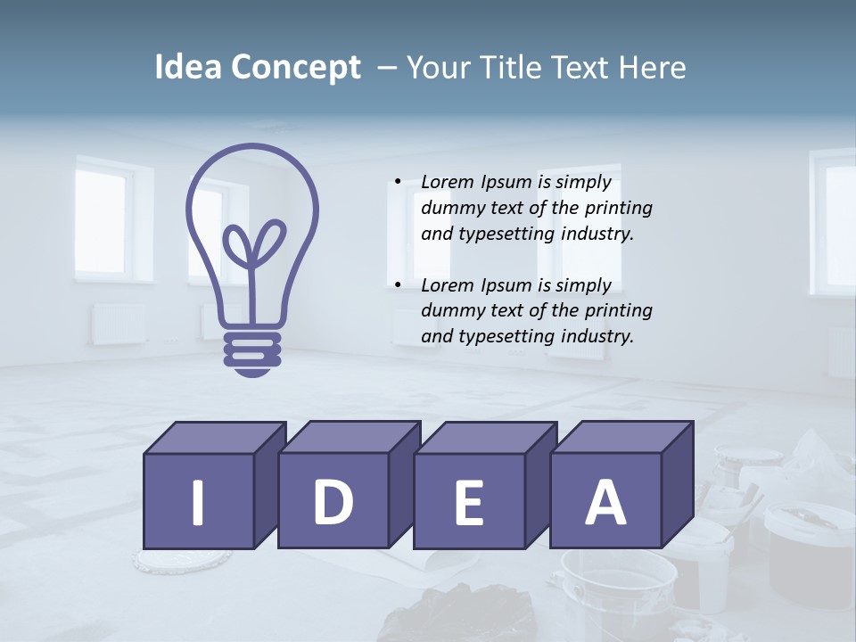 A Room With A Lot Of Paint On The Floor PowerPoint Template