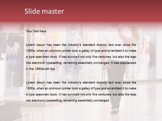 A Man Walking Down A Shopping Mall Holding A Shopping Bag PowerPoint Template