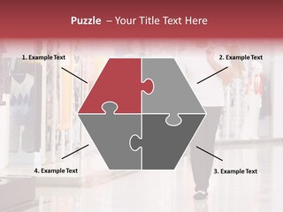 A Man Walking Down A Shopping Mall Holding A Shopping Bag PowerPoint Template