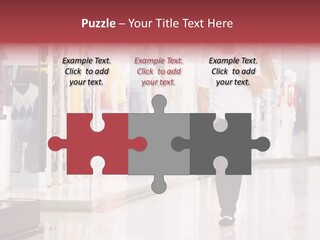 A Man Walking Down A Shopping Mall Holding A Shopping Bag PowerPoint Template