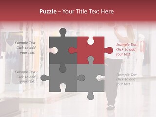 A Man Walking Down A Shopping Mall Holding A Shopping Bag PowerPoint Template