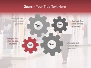 A Man Walking Down A Shopping Mall Holding A Shopping Bag PowerPoint Template