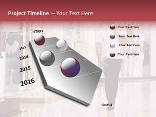 A Man Walking Down A Shopping Mall Holding A Shopping Bag PowerPoint Template