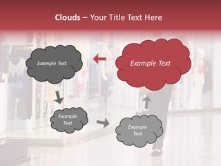 A Man Walking Down A Shopping Mall Holding A Shopping Bag PowerPoint Template