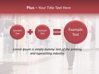 A Man Walking Down A Shopping Mall Holding A Shopping Bag PowerPoint Template