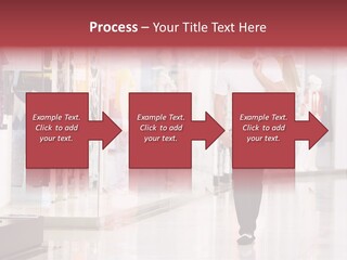 A Man Walking Down A Shopping Mall Holding A Shopping Bag PowerPoint Template