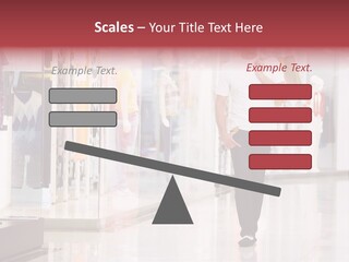 A Man Walking Down A Shopping Mall Holding A Shopping Bag PowerPoint Template