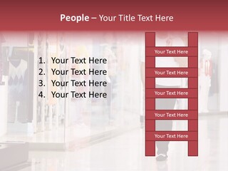 A Man Walking Down A Shopping Mall Holding A Shopping Bag PowerPoint Template