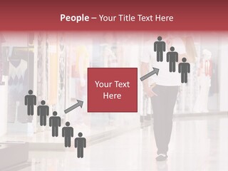 A Man Walking Down A Shopping Mall Holding A Shopping Bag PowerPoint Template
