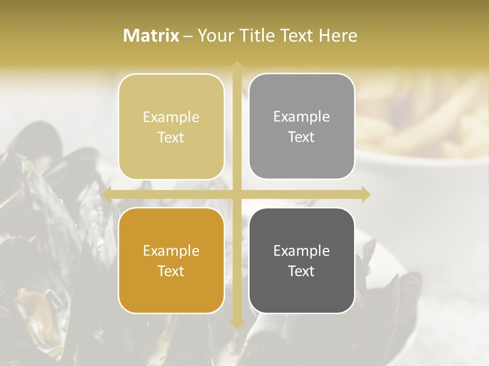 A Plate Of Mussels Next To A Bowl Of Fries PowerPoint Template