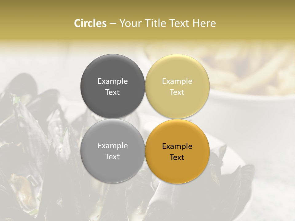 A Plate Of Mussels Next To A Bowl Of Fries PowerPoint Template