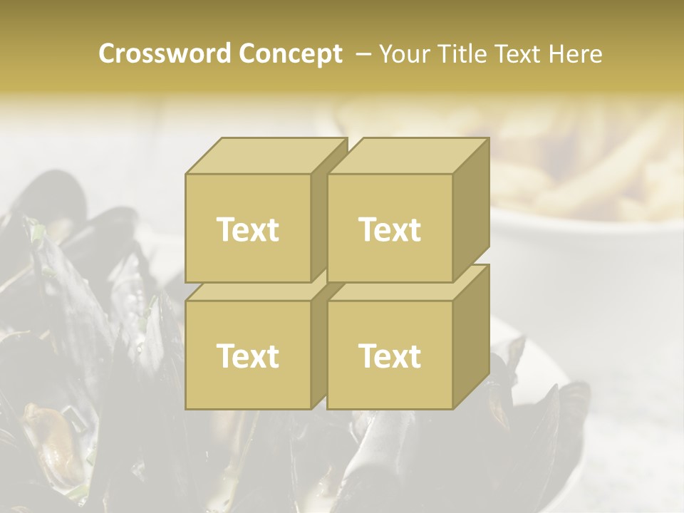 A Plate Of Mussels Next To A Bowl Of Fries PowerPoint Template