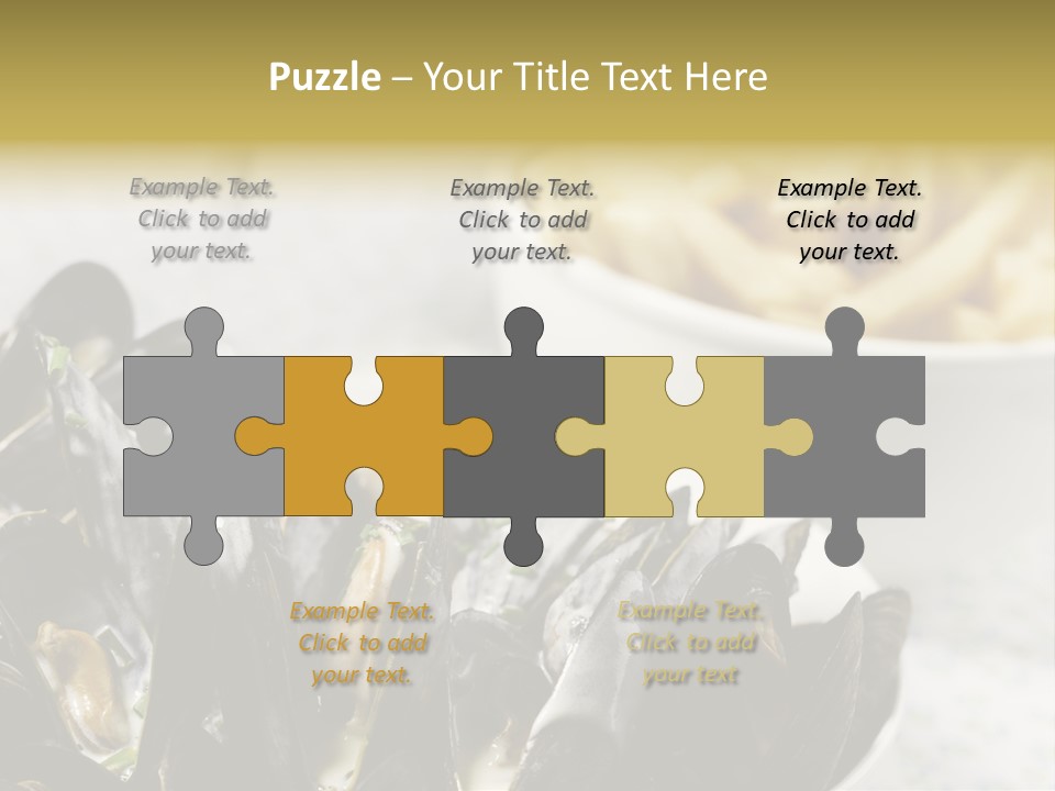 A Plate Of Mussels Next To A Bowl Of Fries PowerPoint Template